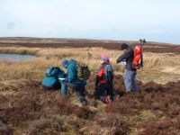 People on a mountain and moorland navigation course - Mynydd Llangynidr